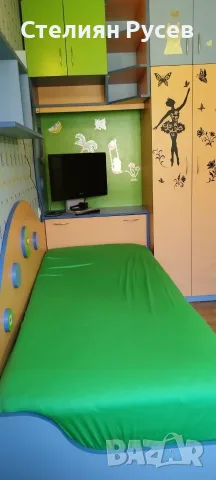 210865  детска стая легло  190/85 см + двукрилен детски MDF МДФ гардероб цена 344 евро  -235см висок, снимка 2 - Спални и легла - 55747167