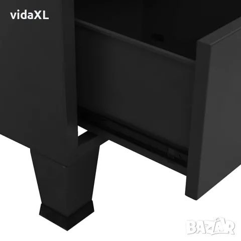 vidaXL Индустриален гардероб, черен, 90x50x180 см, метал, снимка 7 - Гардероби - 56147073