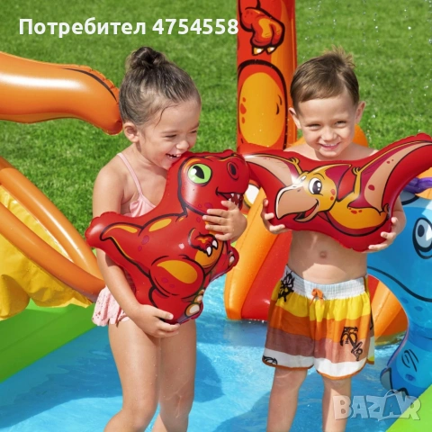 Водна площадка Bestway Jurassic 53160 – детски мини аквапарк с пързалка, снимка 6 - Басейни и аксесоари - 54315289