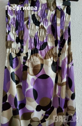 Сатенена лилава рокля с презрамки, снимка 1