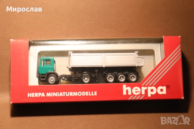 HERPA H0 1/87 MAN САМОСВАЛ ГОНДОЛА КАМИОН МОДЕЛ, снимка 4 - Колекции - 52335227