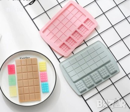 Цял шоколадов блок плочка шоколад и парченца силиконов молд торта фондан шоколад гипс украса декор