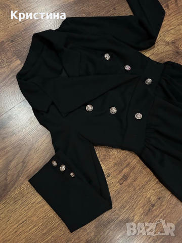 Черна рокля с дълъг ръкав , снимка 4 - Рокли - 44586199