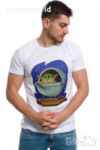 Нова мъжка тениска с дигитален печат Бейби Йода, Междузвездни войни (Star Wars), снимка 3 - Тениски - 28344819