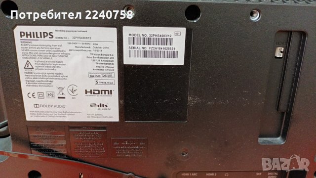 Подсветка GJ-2K17 CSP-315 Pitch 109 от телевизор Philips 32PHS4503 със счупен дисплей , снимка 3 - Части и Платки - 33994330