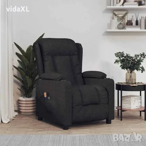 vidaXL Електрически масажен стол, черен, текстил(SKU: 3098791), снимка 2 - Масажори - 56077874