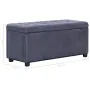 vidaXL Storage Ottoman 87,5 cm Grey Faux Suede Leather, снимка 5