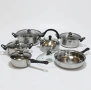 Комплект от 12 части за всяка кухня. 3бр тенджери, тиган, касерола и чайник и капаци., снимка 2