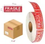100 бр FRAGILE Чупливо правоъгълни етикети надпис самозалепващи лепенки стикери, снимка 1