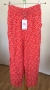 С размер Нов Дамски Панталон Monki с етикети Червен Бял Флорален на Цветя, снимка 2