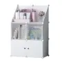 Модулен шкаф ELEGANCE с 4 отделения и вратички – 74×109×37 см, бял, снимка 4
