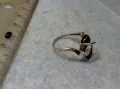 СТАР АР НУВО СТИЛ СРЕБЪРЕН ПРЪСТЕН СРЕБРО 925 с МЯСТО За ВГРАЖДАНЕ на СКЪП КАМЪК КАБОШОН 49716, снимка 5
