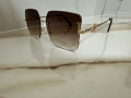 Слънчеви очила с кафеви стъкла и златни метални рамки, снимка 4