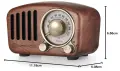 Винтидж радио Greadio от естествено орехово дърво, мини FM радио в ретро стил, Bluetooth , снимка 7