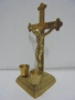 № 8457 Стар настолен свещник – Кръст с разпятие , снимка 2