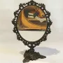 Настолно огледало с ажурна бронзова рамка, снимка 3