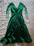 Зелена сатенена рокля с камъни и мъниста , снимка 6
