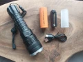 Мощен LED фенер P90 малък,USB зареждане,телескопичен ZOOM, снимка 6