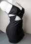 Bershka S/M черна къса рокля лъскава рокля с ликра, снимка 2