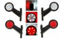 1 бр. ЛЕД LED мини рогчета , габарити , Червено-Бяло , 12-24V 