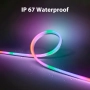 FWoche LED неонова въжена светлина 5M, RGB IC светлинна лента Bluetooth приложение и IR дистанционно, снимка 5