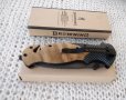 Browning X50  Сепия - сгъваем автоматичен масивен нож с дървени чирени и  метални елементи сепия , снимка 3