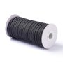 Ролка черен ластик 5 мм, плосък тъкан (плетен), 91 метра
