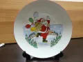 Стар български порцелан плато чиния дядо Мраз, снимка 1