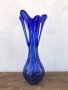 Уникална ръчно изработена ваза от кобалтово стъкло. №0470, снимка 1