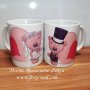 Комплект от 2 броя персонални керамични чаши, чудесен подарък за младоженци  , снимка 1 - Други - 32090985