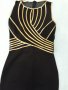 Бутикова рокля FERVENTE , черна с плътни и прозрачни сегменти /отстрани и на гърба/ + златни ивици, снимка 10