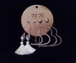 Комплект обеци със сърца, кристали, панделки и пискюли, снимка 1 - Обеци - 34478025