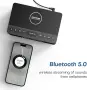 ANJANK Дървен Bluetooth високоговорител с будилник и FM радио, безжична станция за зареждане , снимка 4