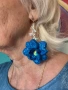 Сини висящи обици от естествена кожа модел 18, снимка 4