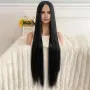 Дълга 100 см черна права перука - плътна Halloween парти перука, снимка 4
