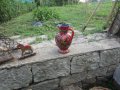 Красива германска ваза или кана, червена със синьо, снимка 11