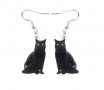 Обеци черна котка , обици две черни котки, снимка 1