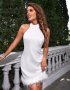 ЛИКВИДАЦИЯ! Бяла рокля с пера уникална , снимка 1 - Рокли - 30859043