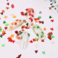 Палитра 12 цвята есенни листа за декорация на маникюр, снимка 2 - Продукти за маникюр - 30052492
