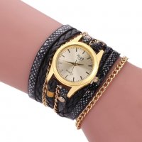 ✨Дамски ръчен часовник тип гривна с верижки за увиване около китката  , снимка 3 - Дамски - 39002516