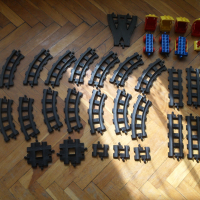 Лего Дупло влак с релси - сет, винтаж, снимка 3 - Влакчета, самолети, хеликоптери - 36391250