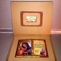 Подарък за Кръстници- Старинна книга с икона/ снимка и поздрав по желание, снимка 9 - Подаръци за кръщене - 40821865