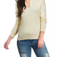 Пуловер в цвят екрю марка Vincenzo Boretti , снимка 1 - Блузи с дълъг ръкав и пуловери - 39540311