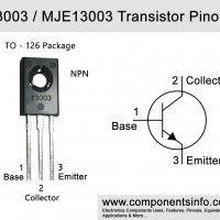 Високоволтови n-p-n транзистори MJE13003 400V, 1.5A, 40W на ST Microelectronics, снимка 4 - Друга електроника - 31346369