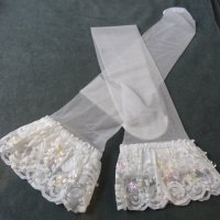 S снежнобели еротични чорапи с перли и пайети, снимка 10 - Бельо - 42515593