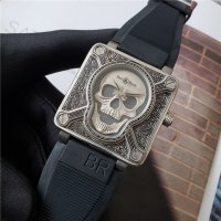 Мъжки часовник Bell & Ross Skull Burn Limited Edition с кварцов механизъм, снимка 3 - Мъжки - 37344465