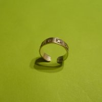  Отворен сребърен пръстен - халка, снимка 3 - Пръстени - 36802130