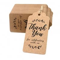 20 бр Thank You правоъгълни Тагове табелки етикети картонени за подаръци ръчна изработка украса , снимка 2 - Други - 30690285