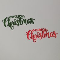 Елемент от хартия надпис Merry christmas весела коледа 2 бр скрапбук декорация , снимка 1 - Други - 38183900
