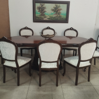 Класическа барокова трапезна маса с 8 стола, снимка 8 - Маси - 44913706